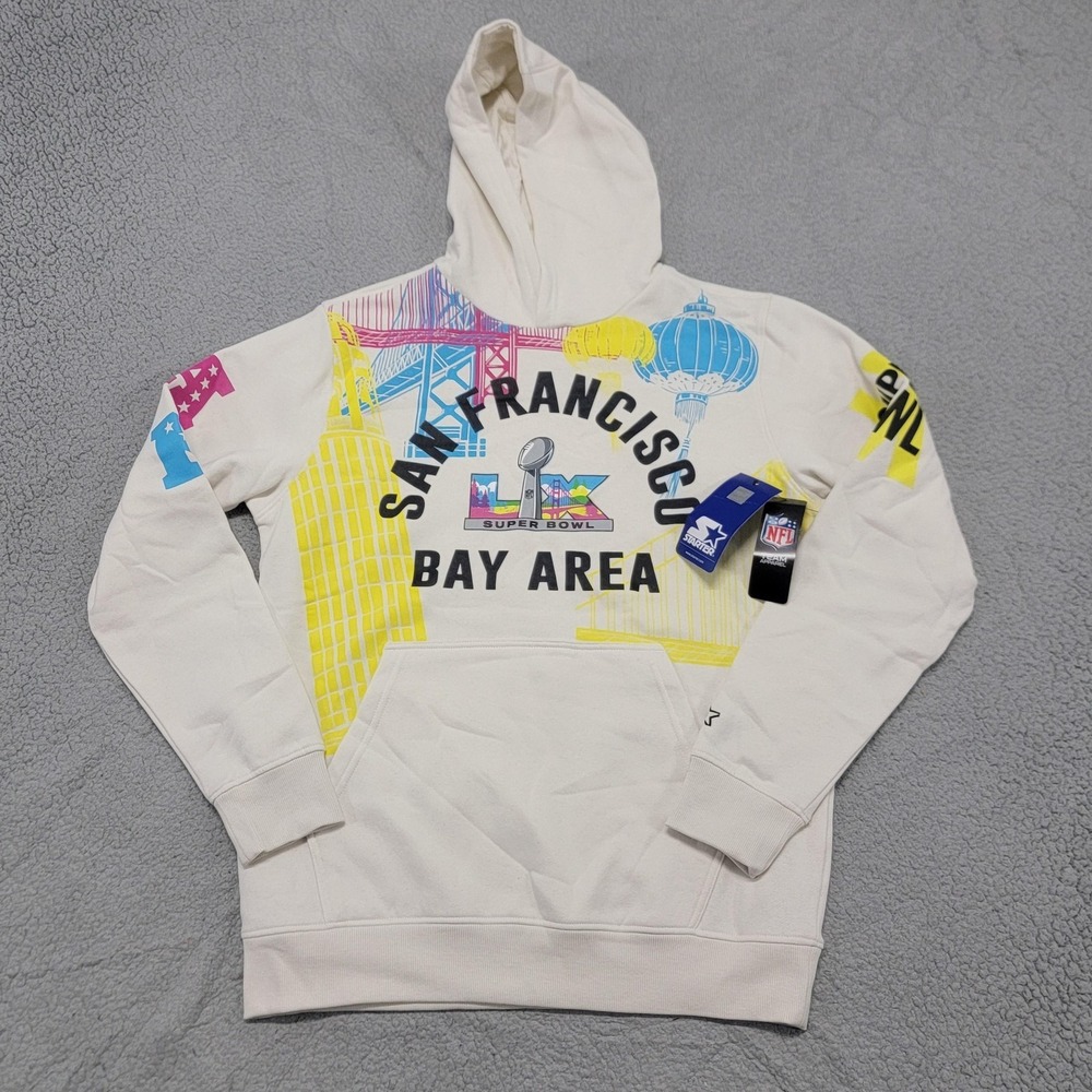 San Francisco Super Bowl LIX Hoodie Sweatshirt Mens M White NFL Football Starter